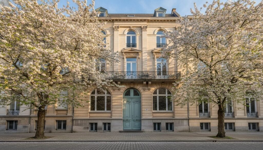 Façade bruxelloise au printemps, choisir le bon moment pour vendre