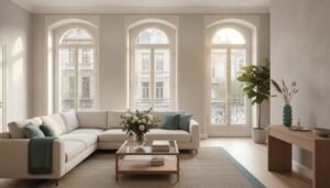 Salon lumineux d'un appartement bruxellois mis en valeur pour vendre rapidement